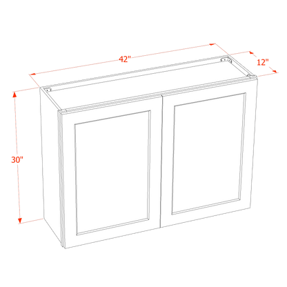 HG - W4230: Dark Gray Shaker 42"W x 30"H 2 Doors & 2 Shelves Standard Wall Cabinet - NextCabinets