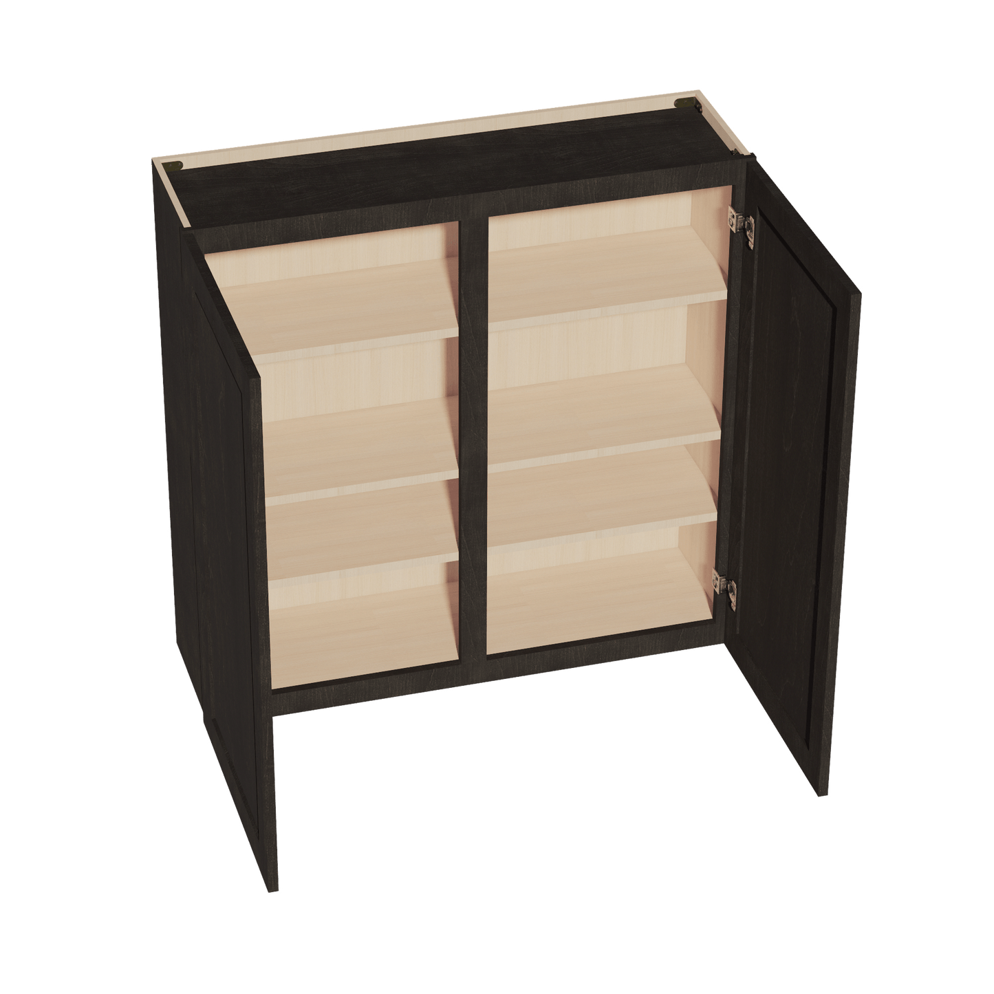 HG - W4242: Dark Gray Shaker 42"W x 42"H 2 Doors & 3 Shelves Standard Wall Cabinet - NextCabinets