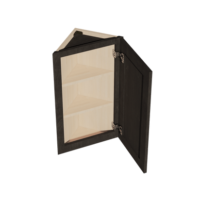 HG - WAE1230: Dark Gray Shaker 12"W x 30"H x 12"D 1 Door & 2 Shelves Wall Angle End Cabinet - NextCabinets