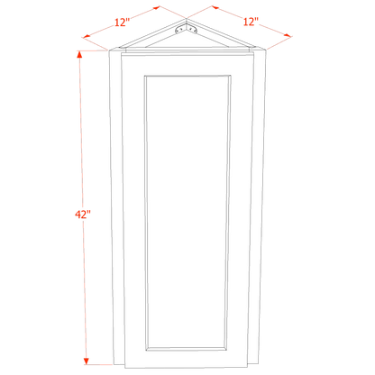 HG - WAE1242: Dark Gray Shaker 12"W x 42"H x 12"D 1 Door & 3 Shelves Wall Angle End Cabinet - NextCabinets