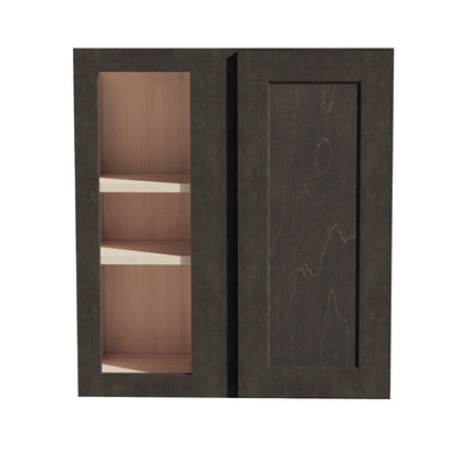HG - WBC2730: Dark Gray Shaker 27"W x 30"H 1 Door & 2 Shelves Wall Blind Corner Cabinets - NextCabinets