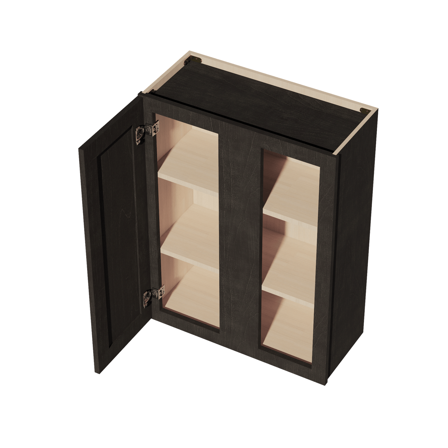 HG - WBC2736: Dark Gray Shaker 27"W x 36"H 1 Door & 2 Shelves Wall Blind Corner Cabinets - NextCabinets