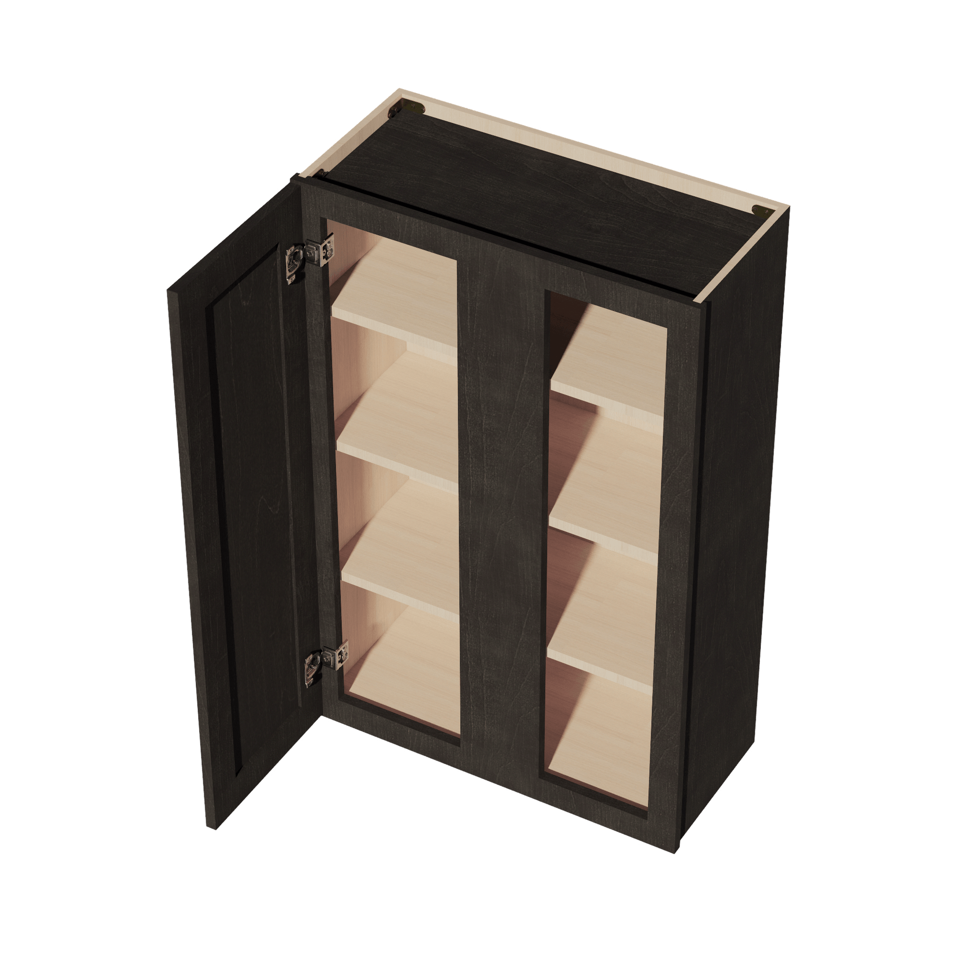 HG - WBC2742: Dark Gray Shaker 27"W x 42"H 1 Door & 2 Shelves Wall Blind Corner Cabinets - NextCabinets