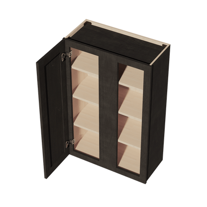 HG - WBC2742: Dark Gray Shaker 27"W x 42"H 1 Door & 2 Shelves Wall Blind Corner Cabinets - NextCabinets