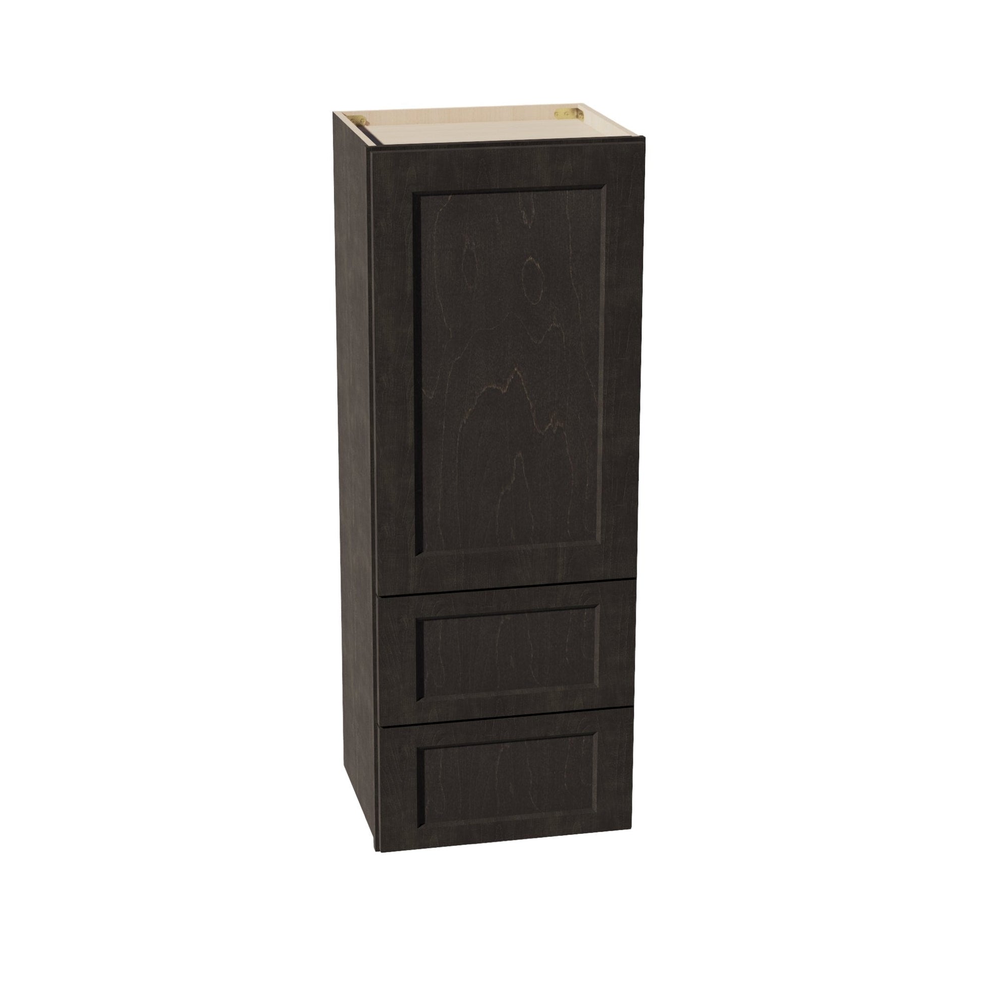 HG - WD1848: Dark Gray Shaker 18"W x 48"H 1 Door & 2 Drawers Special Wall Cabinet - NextCabinets