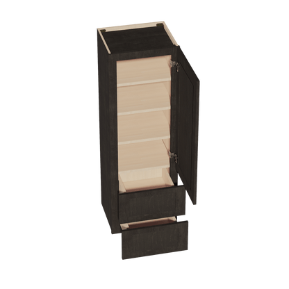 HG - WD1854: Dark Gray Shaker 18"W x 54"H 1 Door & 2 Drawers Special Wall Cabinet - NextCabinets