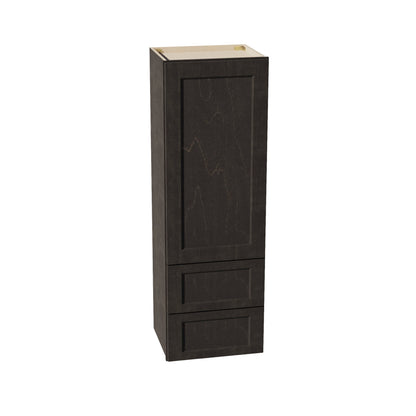 HG - WD1854: Dark Gray Shaker 18"W x 54"H 1 Door & 2 Drawers Special Wall Cabinet - NextCabinets