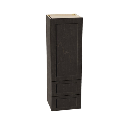 HG - WD1854: Dark Gray Shaker 18"W x 54"H 1 Door & 2 Drawers Special Wall Cabinet - NextCabinets