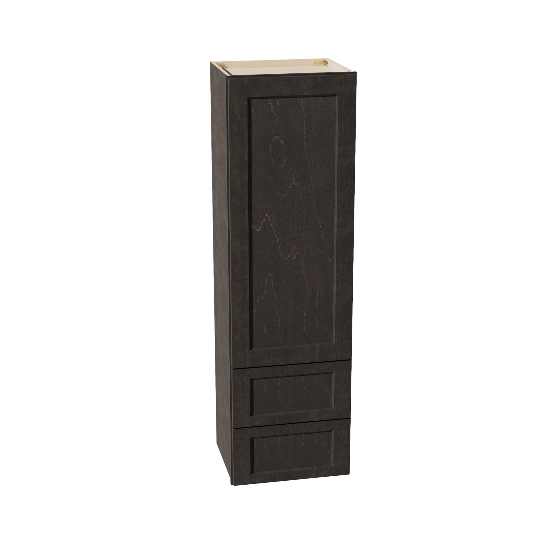 HG - WD1860: Dark Gray Shaker 18"W x 60"H 1 Door & 2 Drawers Special Wall Cabinet - NextCabinets