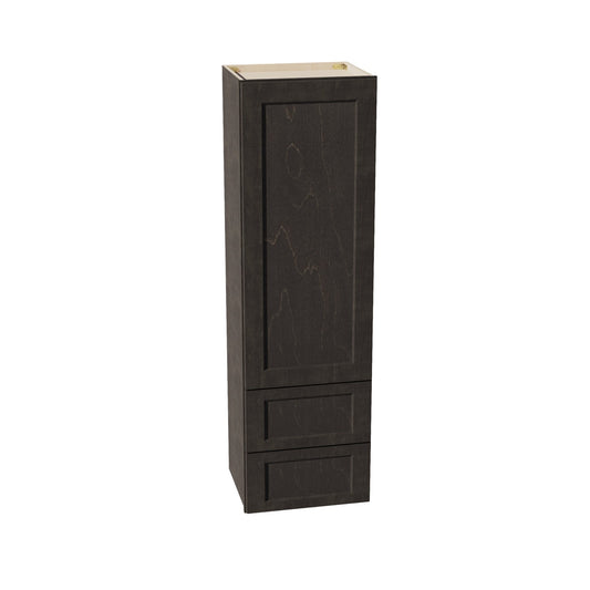 HG - WD1860: Dark Gray Shaker 18"W x 60"H 1 Door & 2 Drawers Special Wall Cabinet - NextCabinets