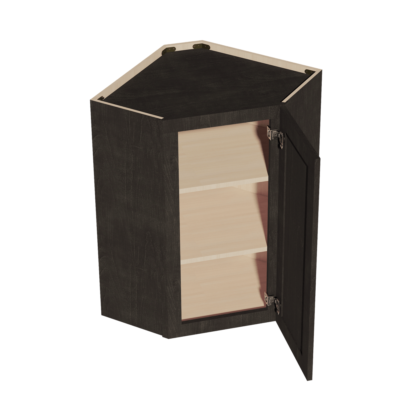 HG - WDC2436: Dark Gray Shaker 24"W x 36"H 1 Door & 2 Shelves Diagonal Wall Corner Cabinet - NextCabinets