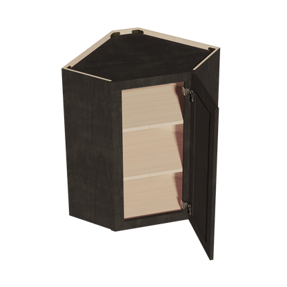 HG - WDC2436: Dark Gray Shaker 24"W x 36"H 1 Door & 2 Shelves Diagonal Wall Corner Cabinet - NextCabinets