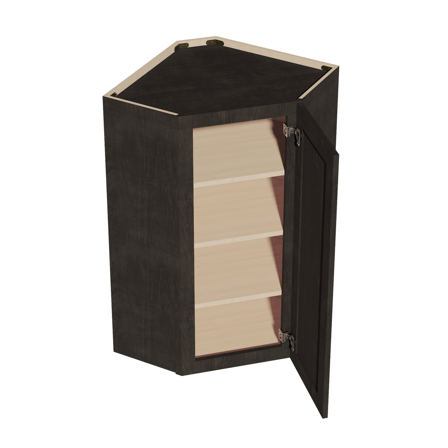 HG - WDC2442: Dark Gray Shaker 24"W x 42"H 1 Door & 2 Shelves Diagonal Wall Corner Cabinet - NextCabinets