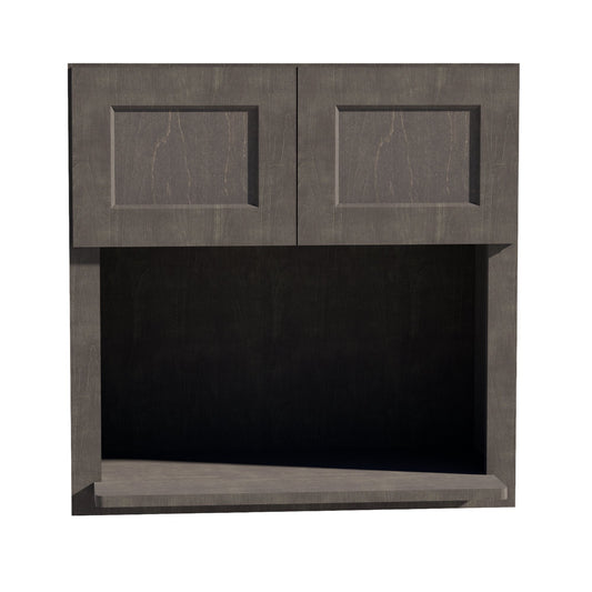 HG - WM3030: Dark Gray Shaker 30"W x 30"H 2 Doors Wall Built - in Microwave Cabinets - NextCabinets