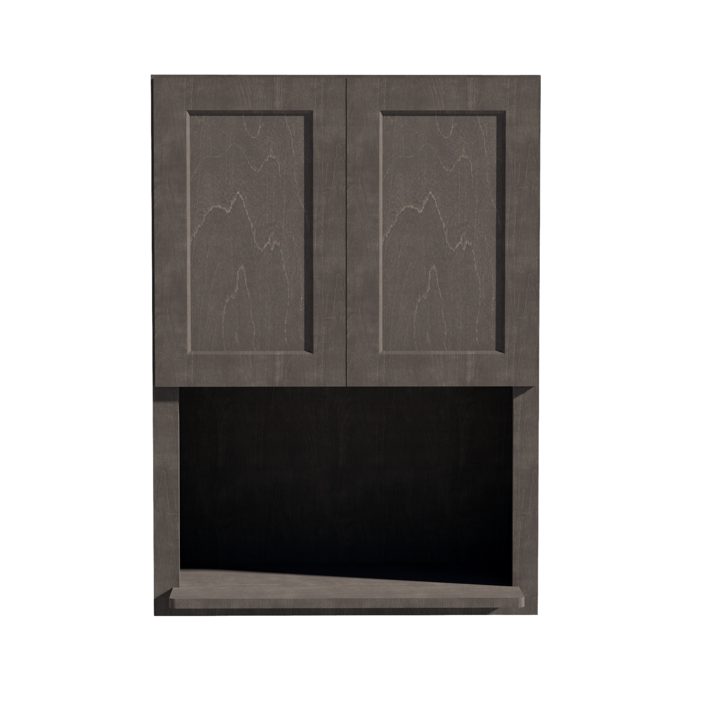 HG - WM3042: Dark Gray Shaker 30"W x 42"H 2 Door & 1 Shelf Wall Built - in Microwave Cabinets - NextCabinets