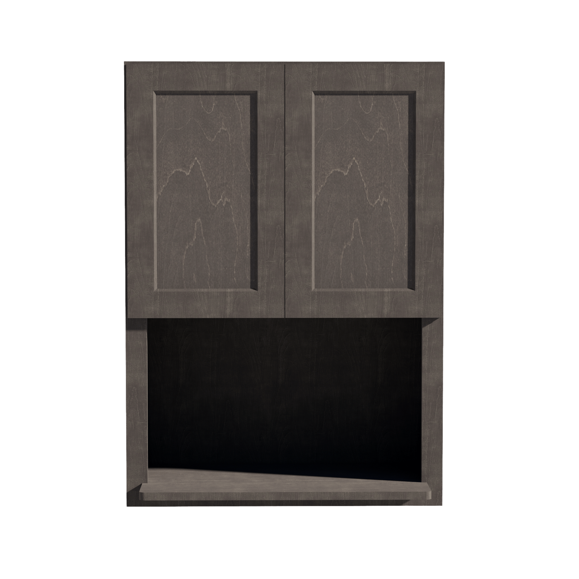 HG - WM3042: Dark Gray Shaker 30"W x 42"H 2 Door & 1 Shelf Wall Built - in Microwave Cabinets - NextCabinets