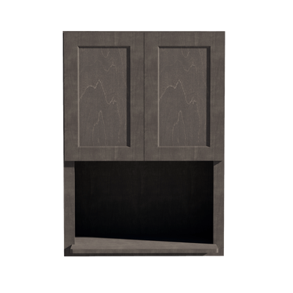 HG - WM3042: Dark Gray Shaker 30"W x 42"H 2 Door & 1 Shelf Wall Built - in Microwave Cabinets - NextCabinets