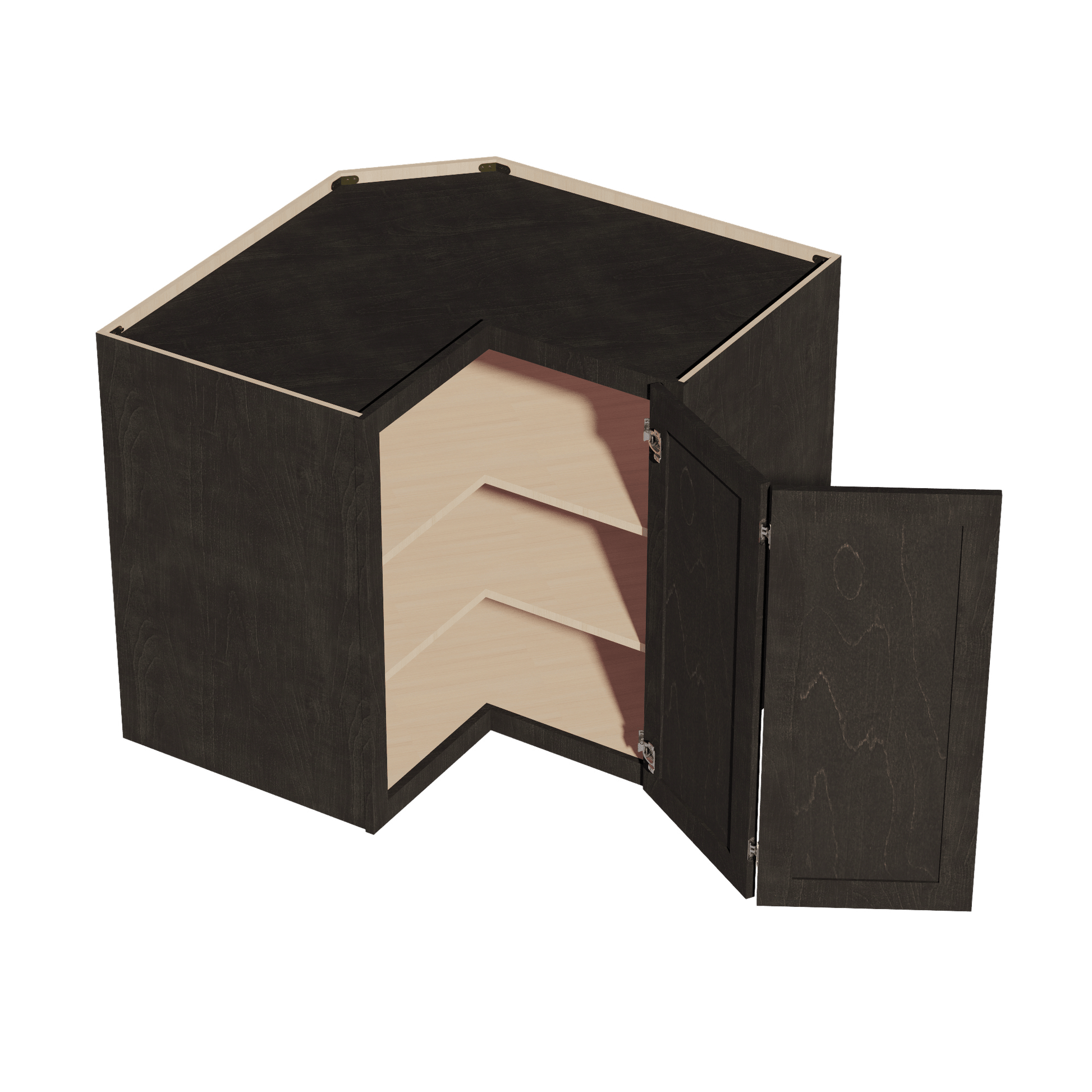 HG - WPC2436: Dark Gray Shaker 24"W x 36"H 1 Door & 2 Shelves Pie Cut Wall Corner Cabinet - NextCabinets