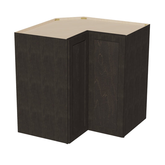 HG - WPC2442: Dark Gray Shaker 24"W x 42"H 1 Door & 3 Shelves Pie Cut Wall Corner Cabinet - NextCabinets
