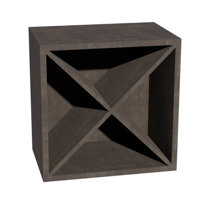 HG - WR1818: Dark Gray Shaker 18"W x 18"H x 12"D Wall Wine Rack Incl. Shelf - NextCabinets