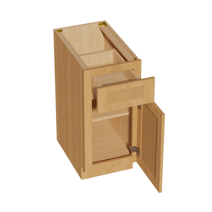 HT - B15: Timber Wood Shaker 15" 1 Drawer 1 Door Standard Base Cabinet - NextCabinets