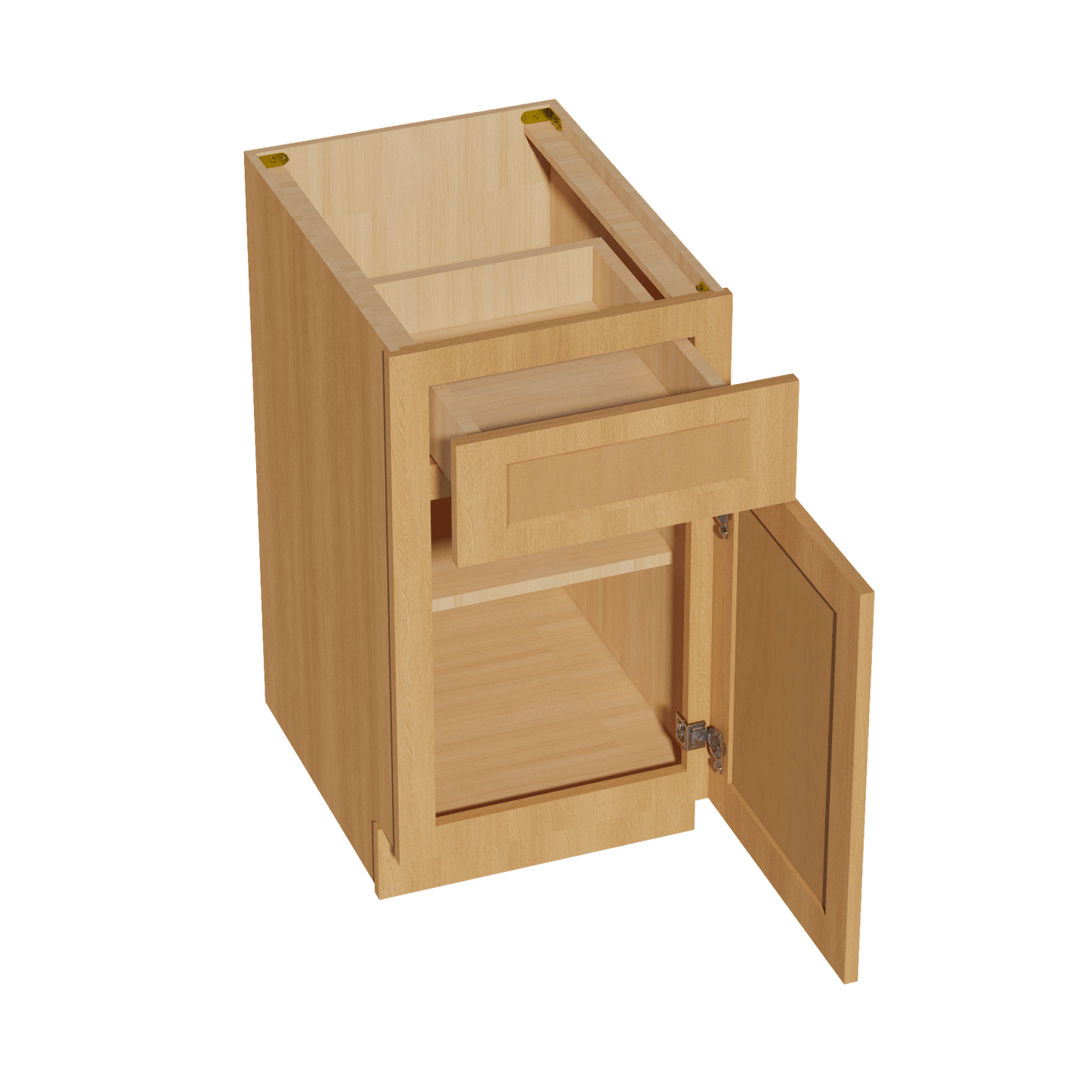 HT - B18: Timber Wood Shaker 18" 1 Drawer 1 Door Standard Base Cabinet - NextCabinets