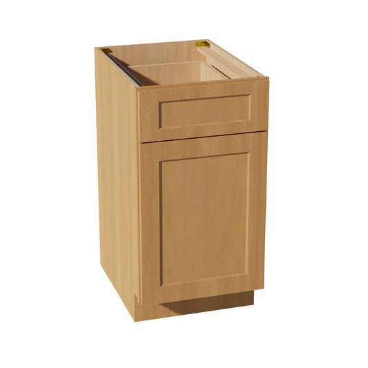 HT - B18TR: Timber Wood Shaker 18" 1 Drawer Trash Pull Out Base Cabinet - NextCabinets