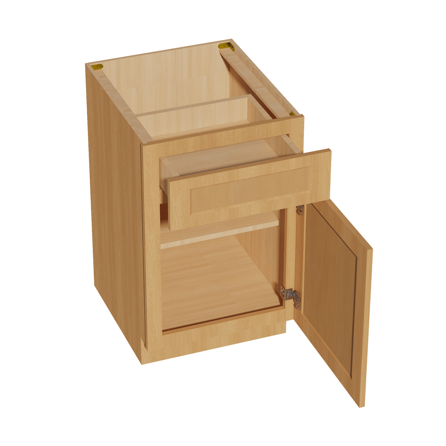 HT - B21: Timber Wood Shaker 21" 1 Drawer 1 Door Standard Base Cabinet - NextCabinets