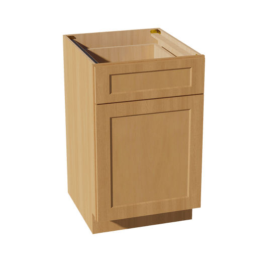 HT - B21: Timber Wood Shaker 21" 1 Drawer 1 Door Standard Base Cabinet - NextCabinets