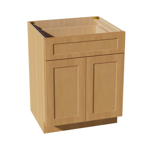 HT - B27: Timber Wood Shaker 27" 1 Drawer 2 Doors Standard Base Cabinet - NextCabinets