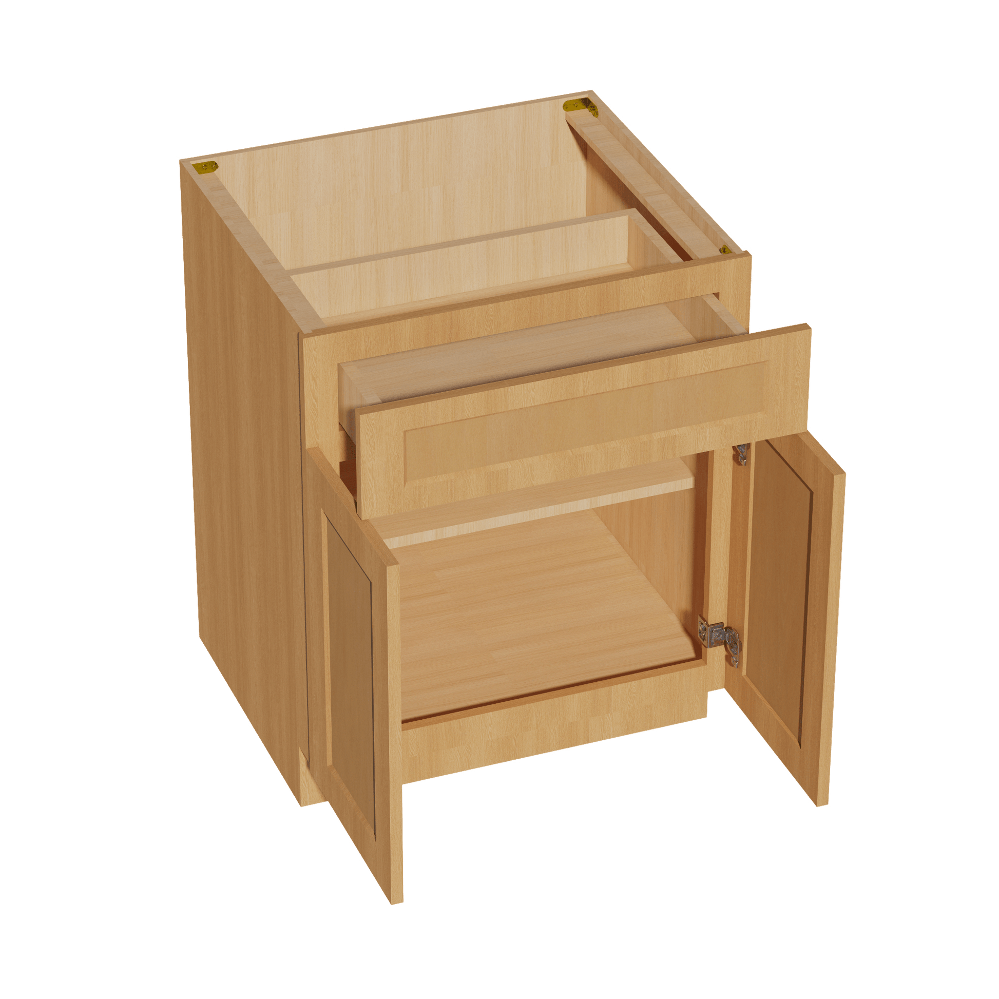 HT - B27: Timber Wood Shaker 27" 1 Drawer 2 Doors Standard Base Cabinet - NextCabinets