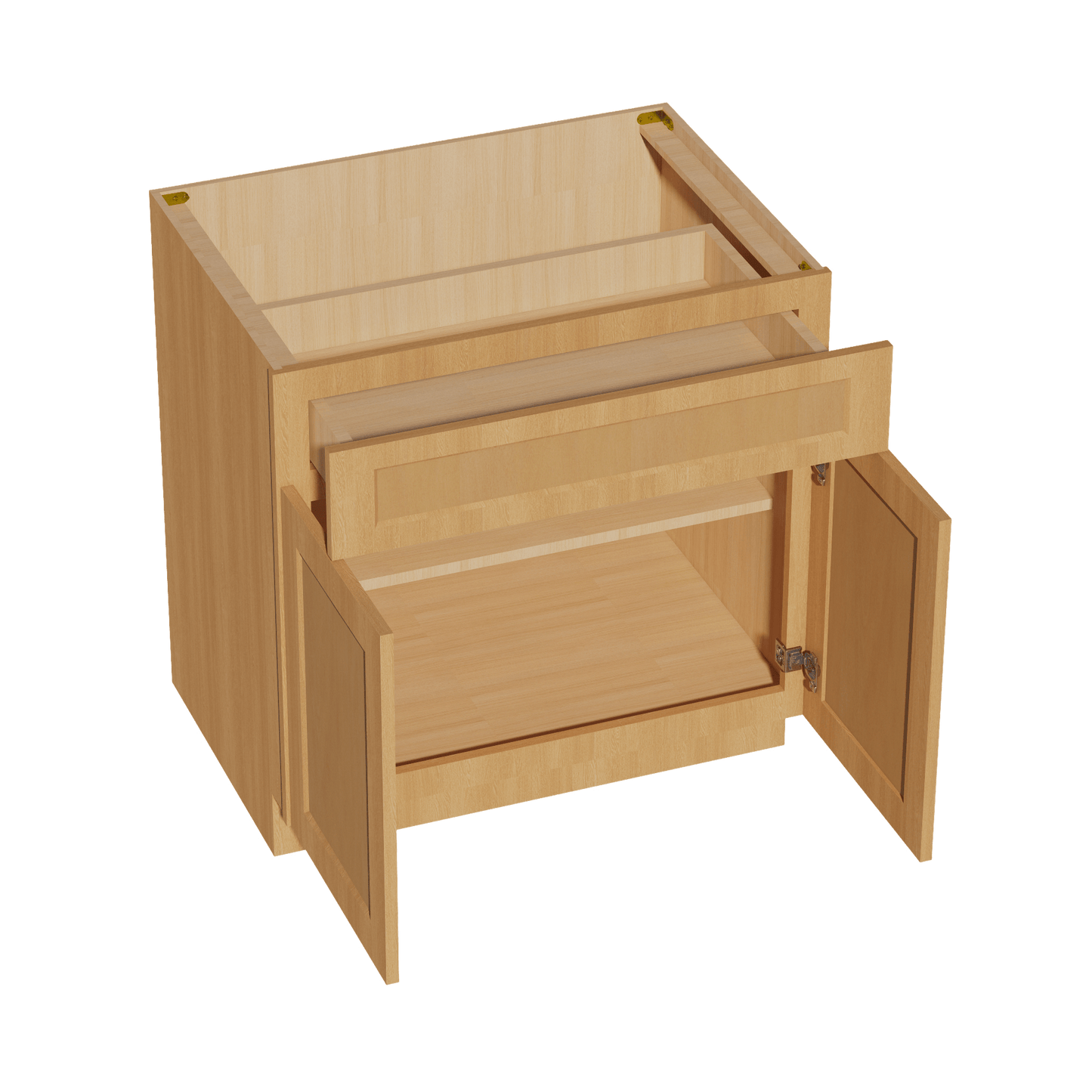 HT - B33: Timber Wood Shaker 33" 1 Drawer 2 Doors Standard Base Cabinet - NextCabinets