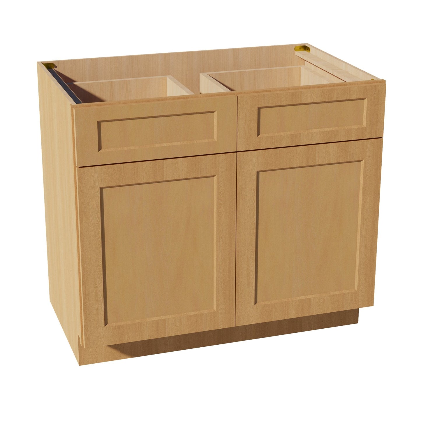 HT - B39: Timber Wood Shaker 39" 2 Drawers 2 Doors Standard Base Cabinet - NextCabinets