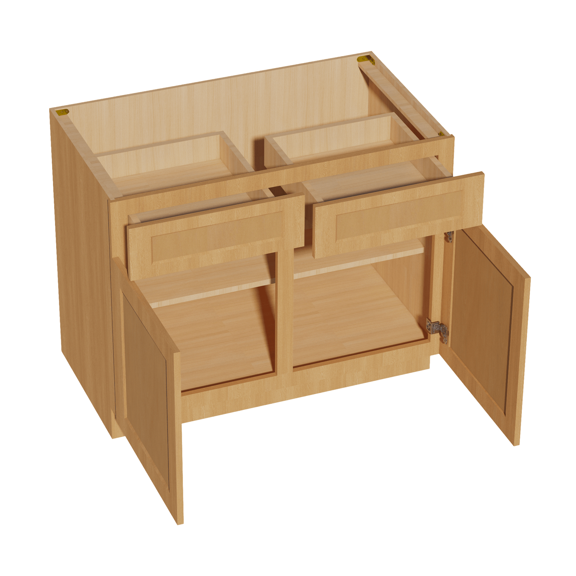 HT - B42: Timber Wood Shaker 42" 2 Drawers 2 Doors Standard Base Cabinet - NextCabinets