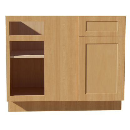 HT - BBC42/45: Timber Wood Shaker 42" 1 Door - 1 Drawer Blind Corner Base Cabinets - NextCabinets
