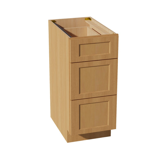 HT - DB15: Timber Wood Shaker 15" 3 Drawers Base Cabinet - NextCabinets