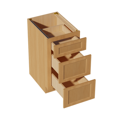 HT - DB18: Timber Wood Shaker 18" 3 Drawers Base Cabinet - NextCabinets