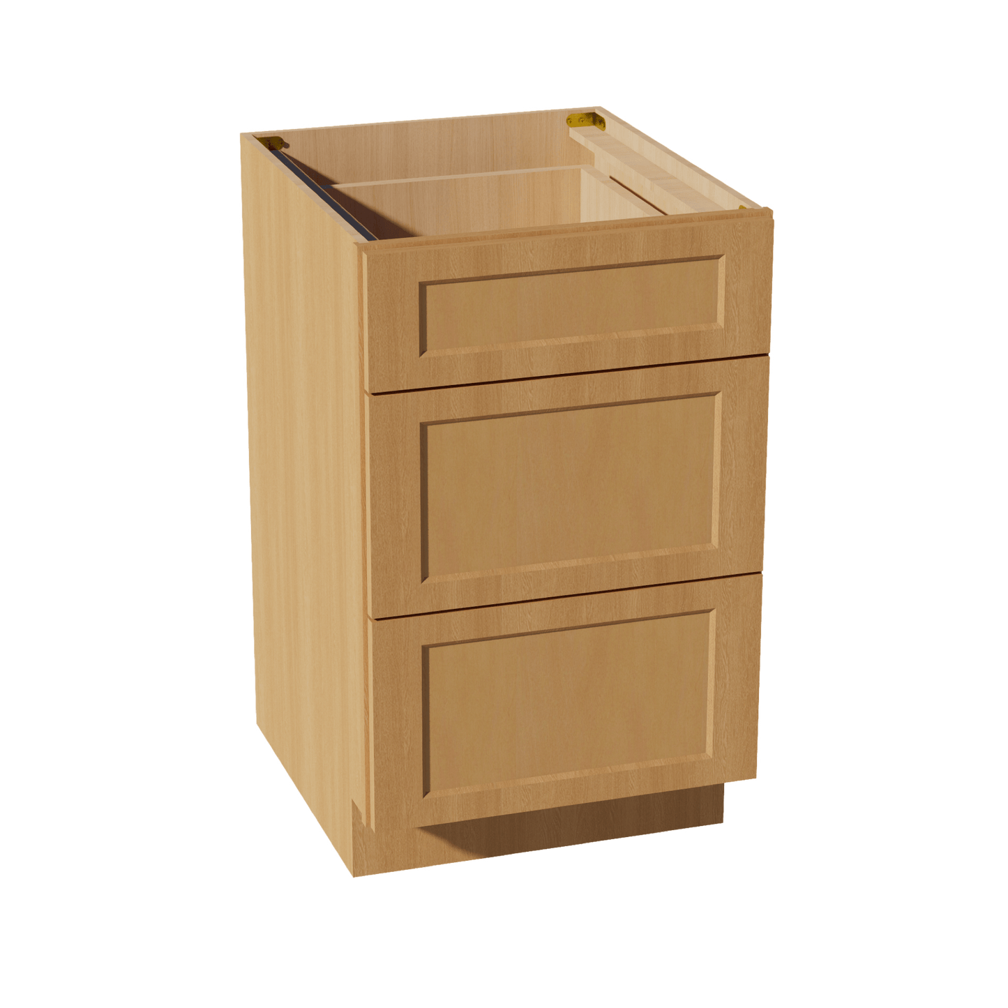 HT - DB21: Timber Wood Shaker 21" 3 Drawers Base Cabinet - NextCabinets