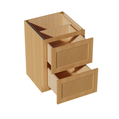 HT - DB24 - 2: Timber Wood Shaker 24" 2 Drawers Base Cabinet - NextCabinets