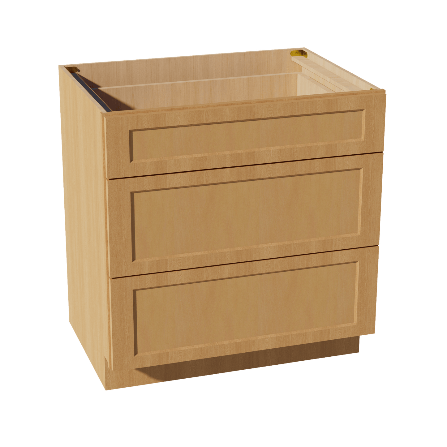 HT - DB33: Timber Wood Shaker 33" 3 Drawers Base Cabinet - NextCabinets