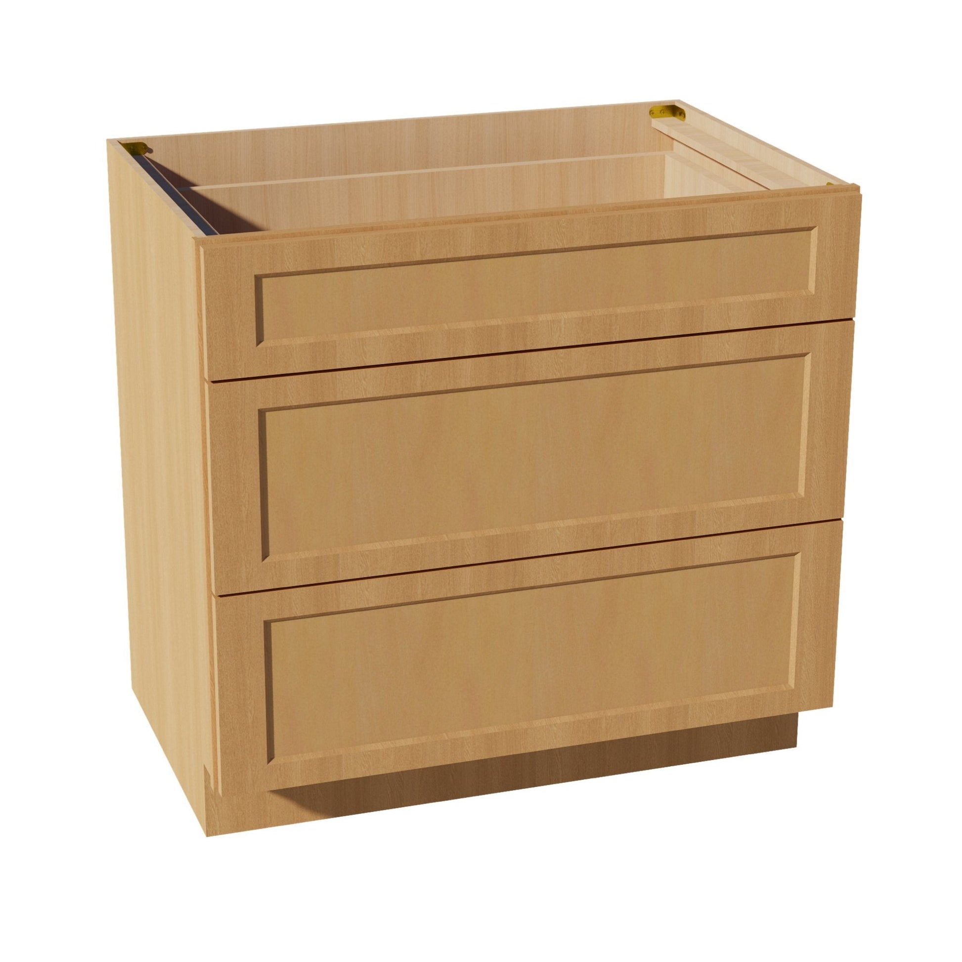 HT - DB36: Timber Wood Shaker 36" 3 Drawers Base Cabinet - NextCabinets
