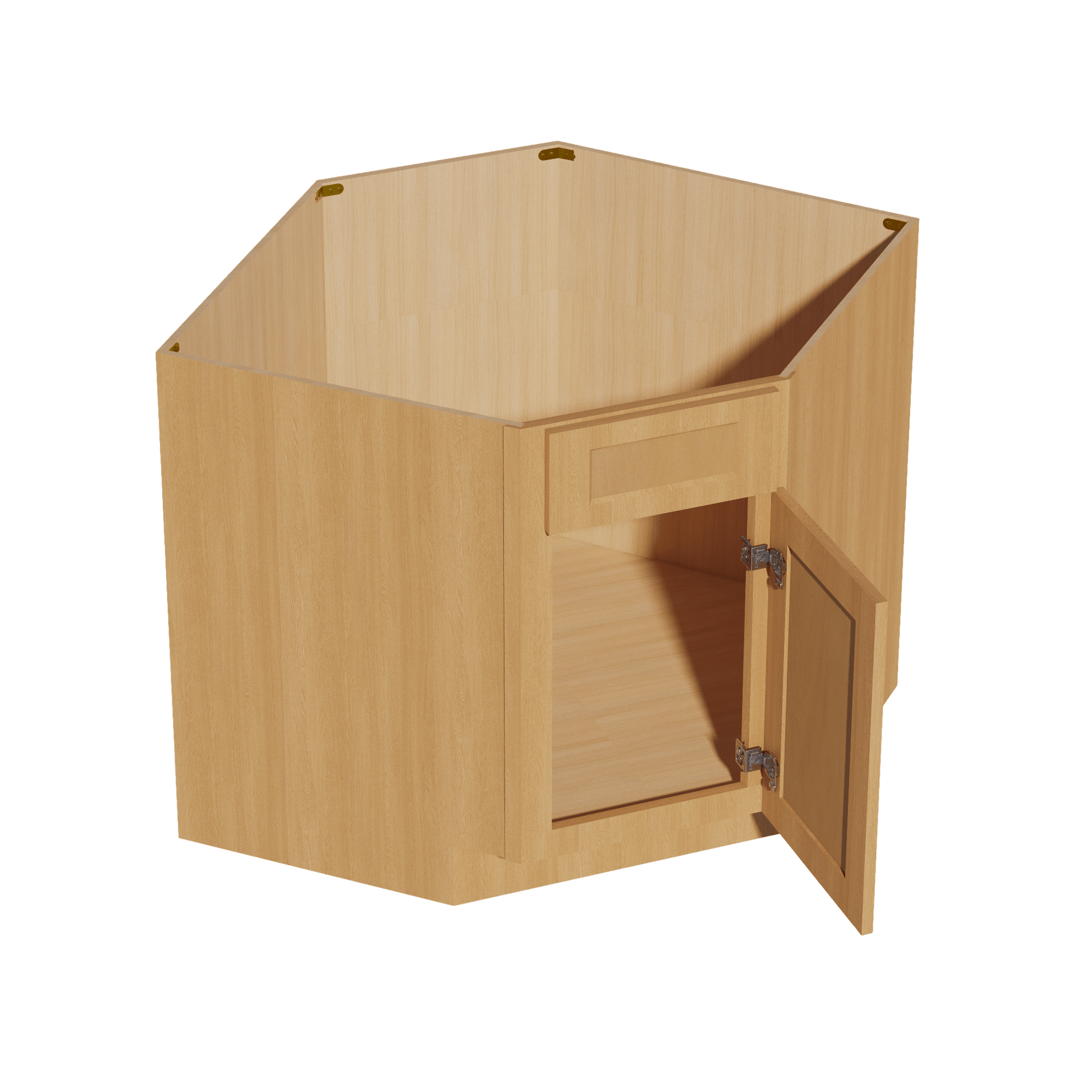 HT - DSB36: Timber Wood Shaker 39" 1 Door 1 False Drawer Corner Sink Base Cabinets - NextCabinets