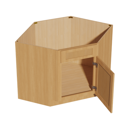 HT - DSB42: Timber Wood Shaker 42" 1 Door - 1 False Drawer Corner Sink Base Cabinets - NextCabinets