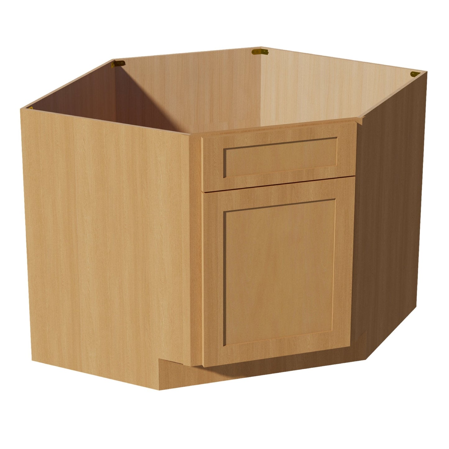 HT - DSB42: Timber Wood Shaker 42" 1 Door - 1 False Drawer Corner Sink Base Cabinets - NextCabinets