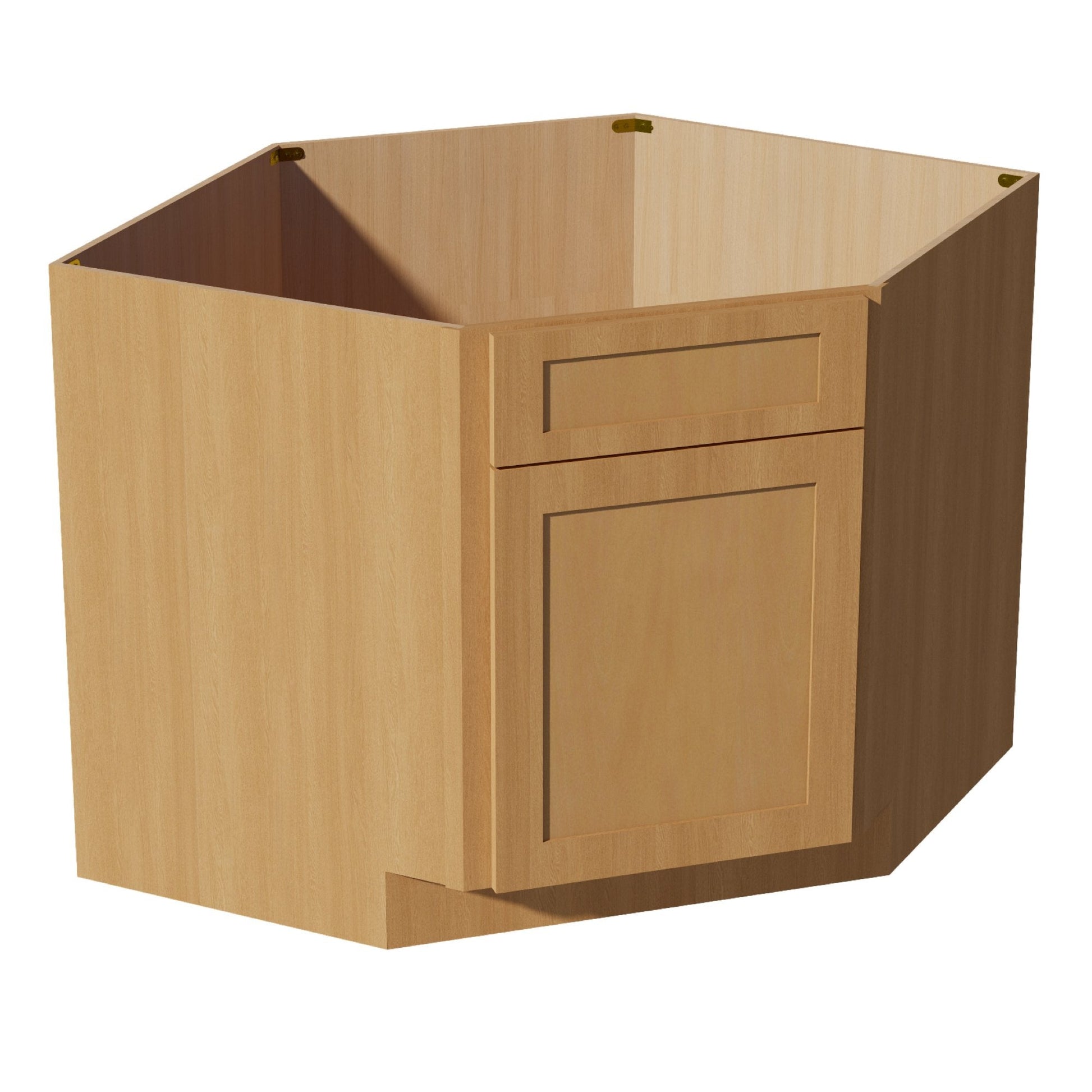 HT - DSB42: Timber Wood Shaker 42" 1 Door - 1 False Drawer Corner Sink Base Cabinets - NextCabinets