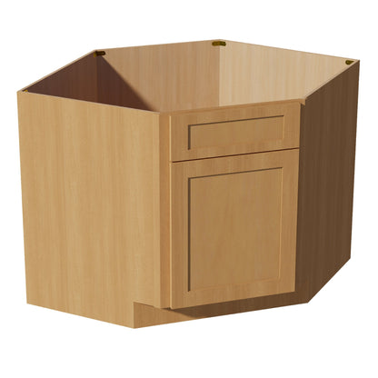 HT - DSB42: Timber Wood Shaker 42" 1 Door - 1 False Drawer Corner Sink Base Cabinets - NextCabinets