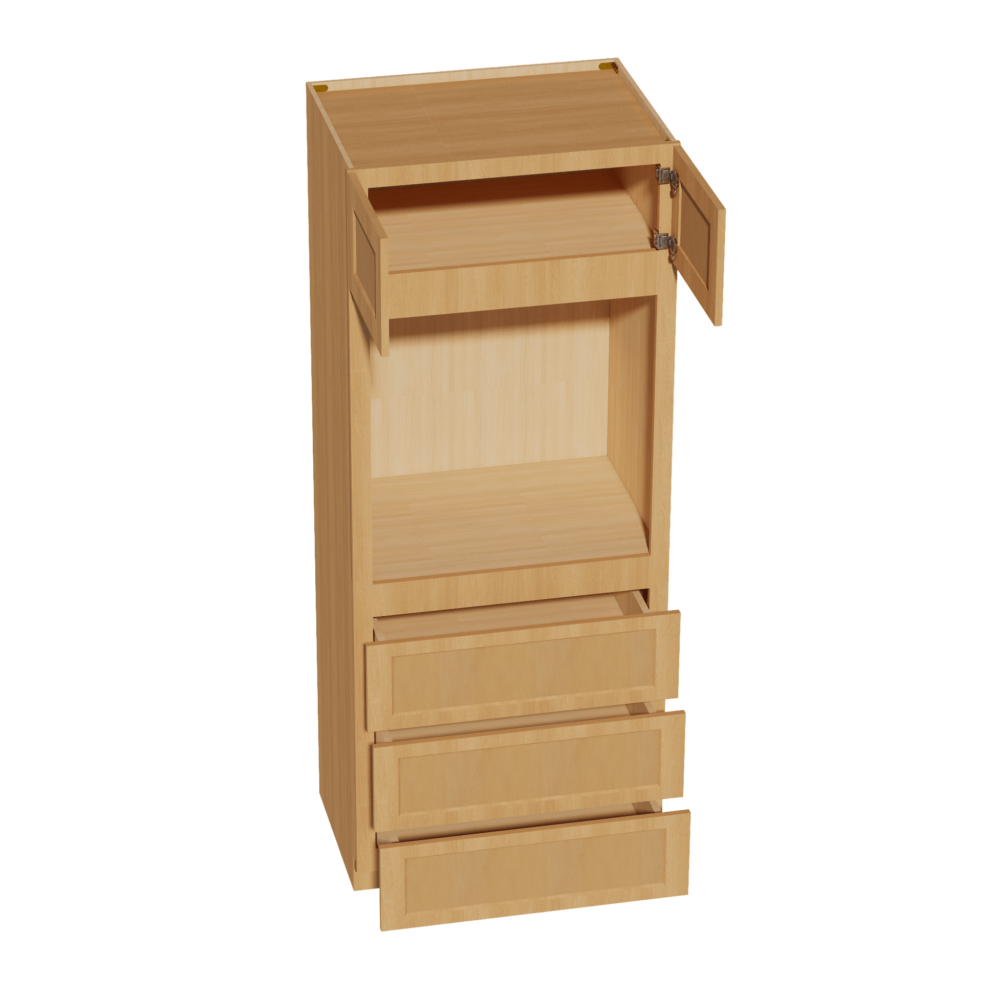 HT - OC3384: Timber Wood Shaker 33"W x 84"H x 24"D 2 Doors & 3 Drawers Tall Oven Shelf Cabinets - NextCabinets