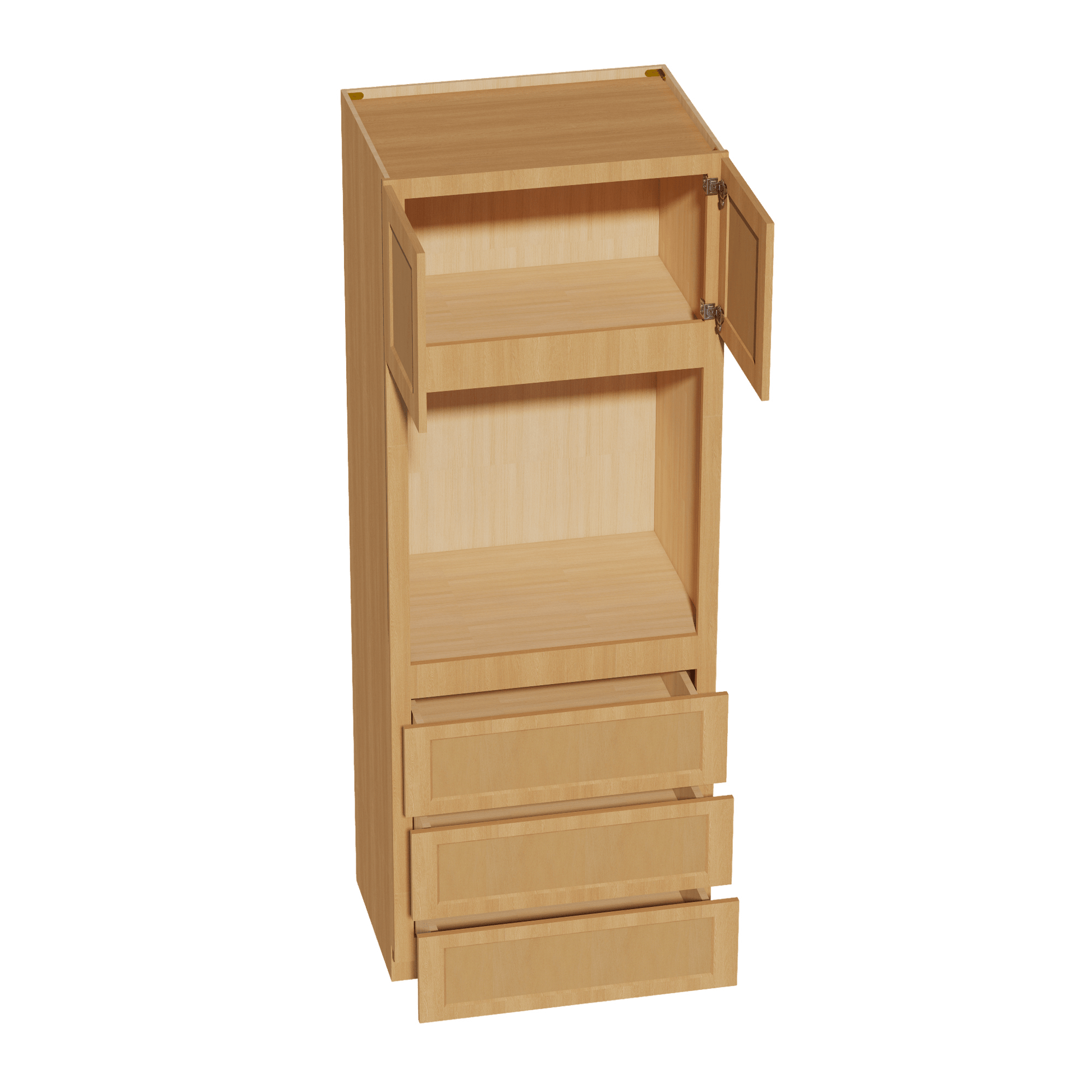 HT - OC3390: Timber Wood Shaker 33"W x 90"H x 24"D 2 Doors & 3 Drawers Tall Oven Shelf Cabinets - NextCabinets