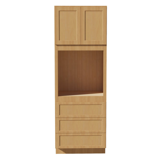 HT - OC3396: Timber Wood Shaker 33"W x 96"H x 24"D 2 Doors & 3 Drawers Tall Oven Shelf Cabinets - NextCabinets