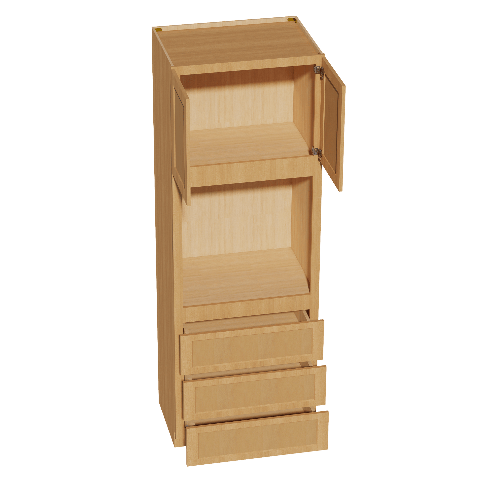 HT - OC3396: Timber Wood Shaker 33"W x 96"H x 24"D 2 Doors & 3 Drawers Tall Oven Shelf Cabinets - NextCabinets